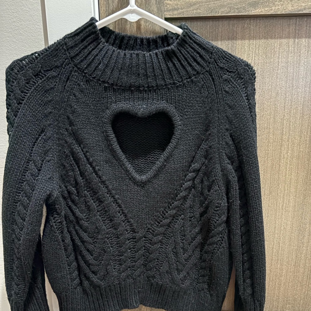 So Me Black Knit Pullover